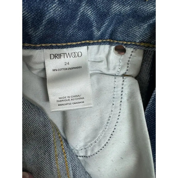 Driftwood Indie Jeans Womens Size 24x26 Floral Embroidered Crop Denim Patchwork - Picture 7 of 9